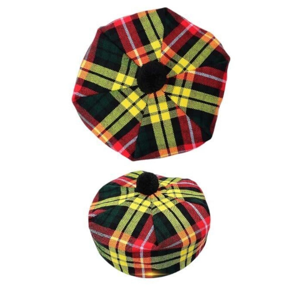 9876 Scottish Hat Tam o' Shanter Tammy Jimmy Flat Bonnet in Various Tartans